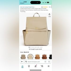 Freshly Picked Classic Leather Diaper Bag Convertible Backpack Tote for Women